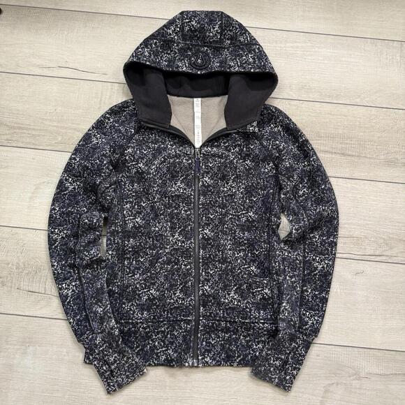 lululemon athletica Tops - Lululemon Scuba Hoodie Full Zip Floral Print Size 4 Multicolor Rose Fleece Relax